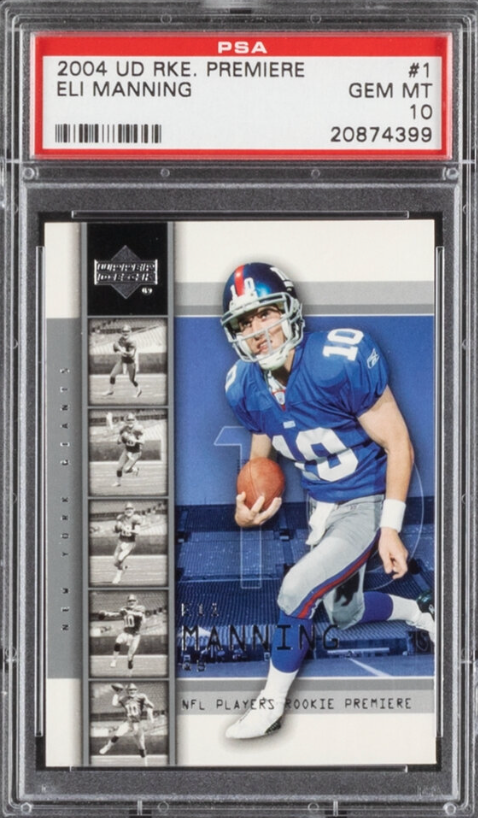 2004 UD RKE. Premiere #1 Eli Manning ROOKIE PSA GEM MINT 10
