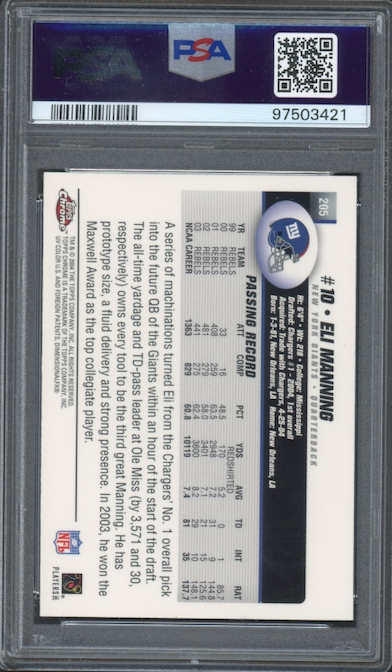 2004 Topps Chrome #205 Eli Manning ROOKIE PSA MINT 9
