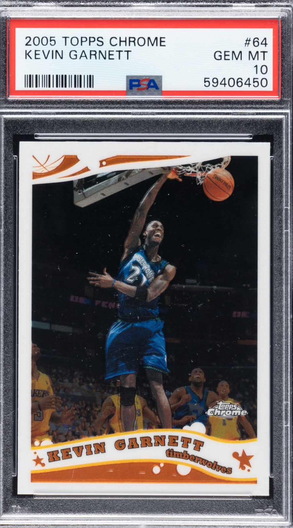 2005 Topps Chrome #64 Kevin Garnett PSA GEM MINT 10