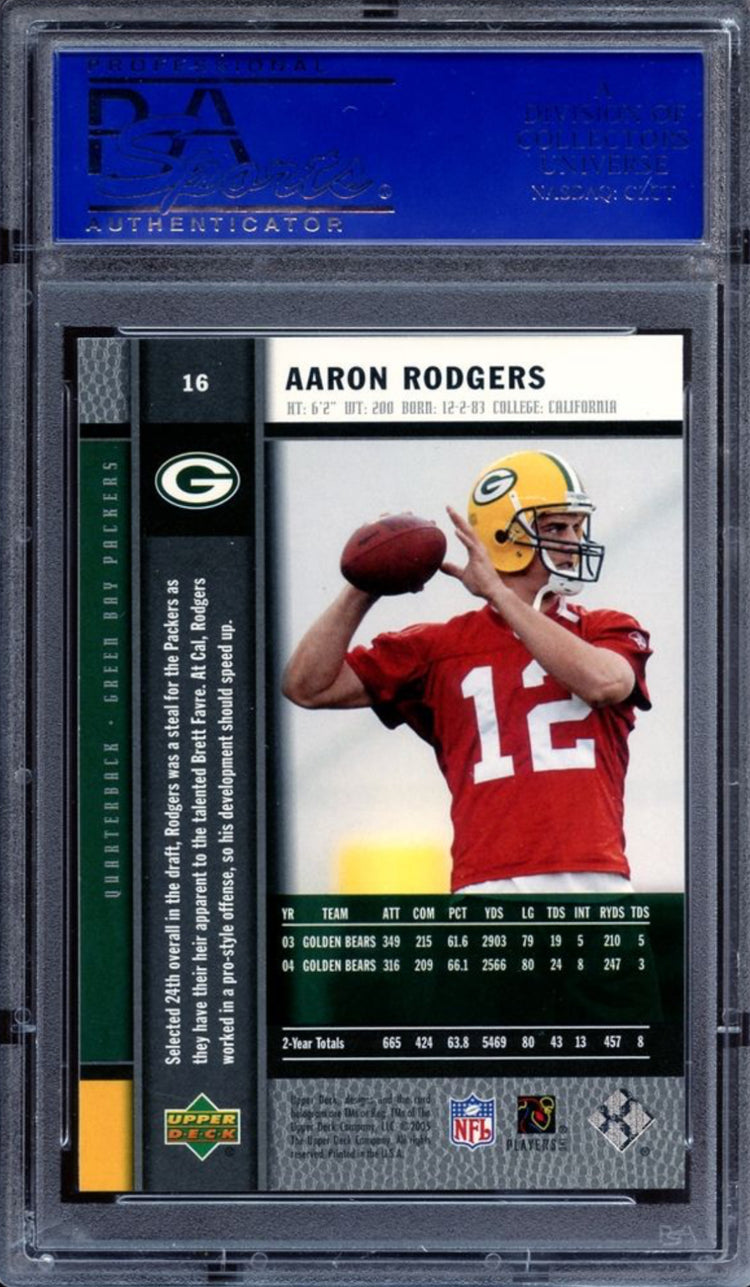 2005 UD RKE. Premiere #16 Aaron Rodgers PSA 10