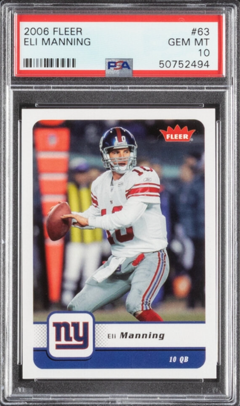 2006 Fleer #63 Eli Manning PSA GEM MINT 10