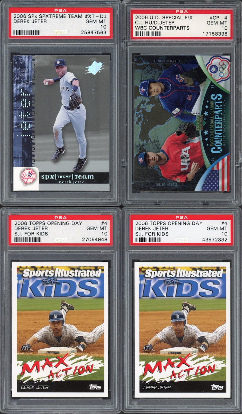 Lot of 4 2006 Derek Jeter PSA 10 Cards