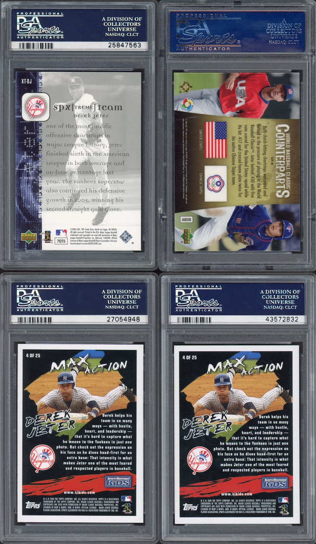 Lot of 4 2006 Derek Jeter PSA 10 Cards