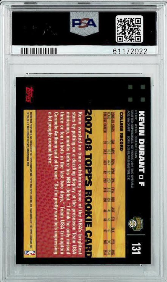 2007 Topps Chrome #131 Kevin Durant PSA 9