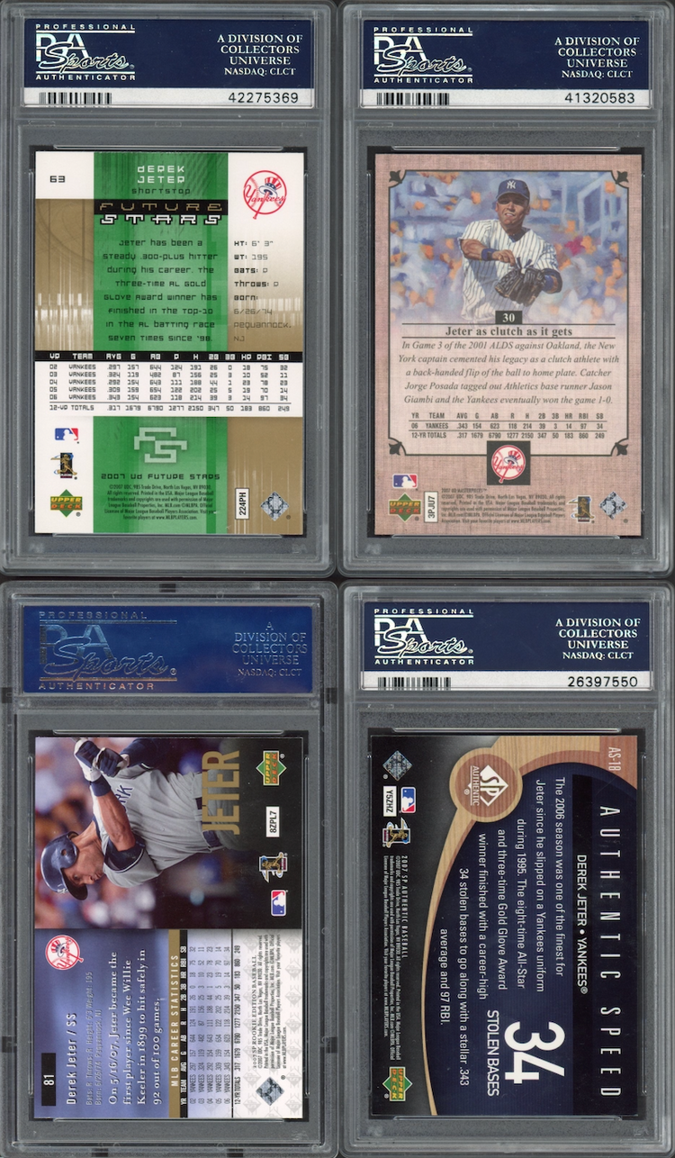 Lot of 4 2007 Derek Jeter PSA 10 Cards