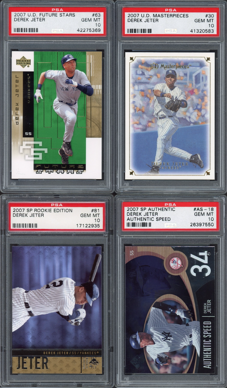Lot of 4 2007 Derek Jeter PSA 10 Cards