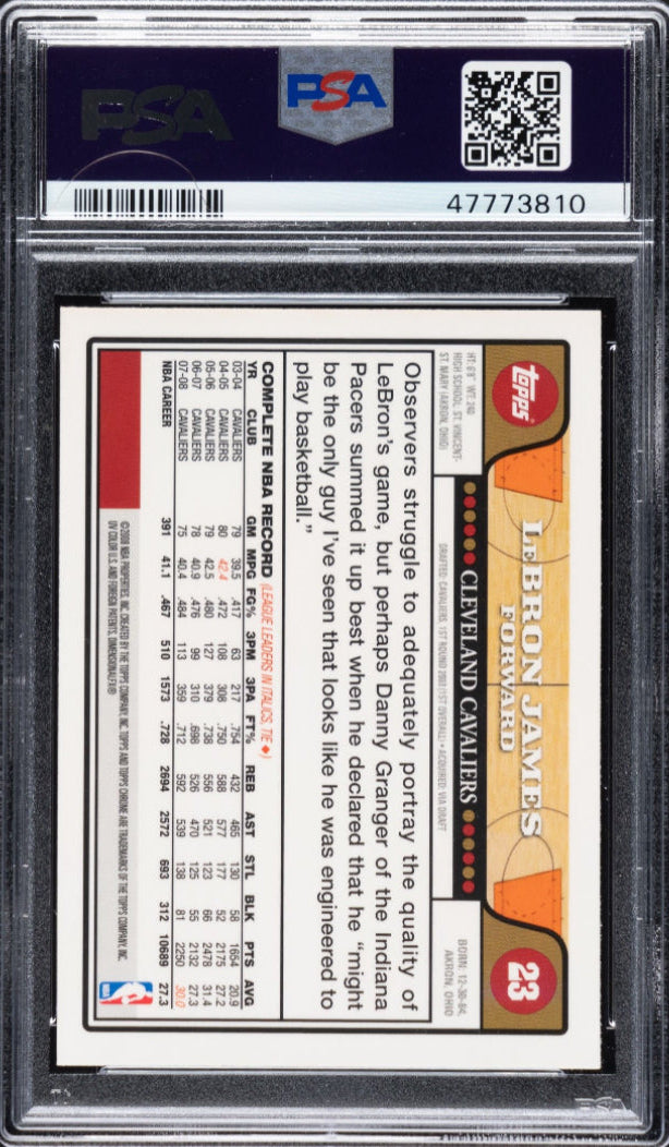 2008 Topps Chrome #23 Lebron James PSA 10