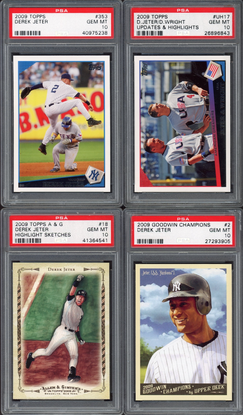 Lot of 4 2009 Derek Jeter PSA 10 Cards