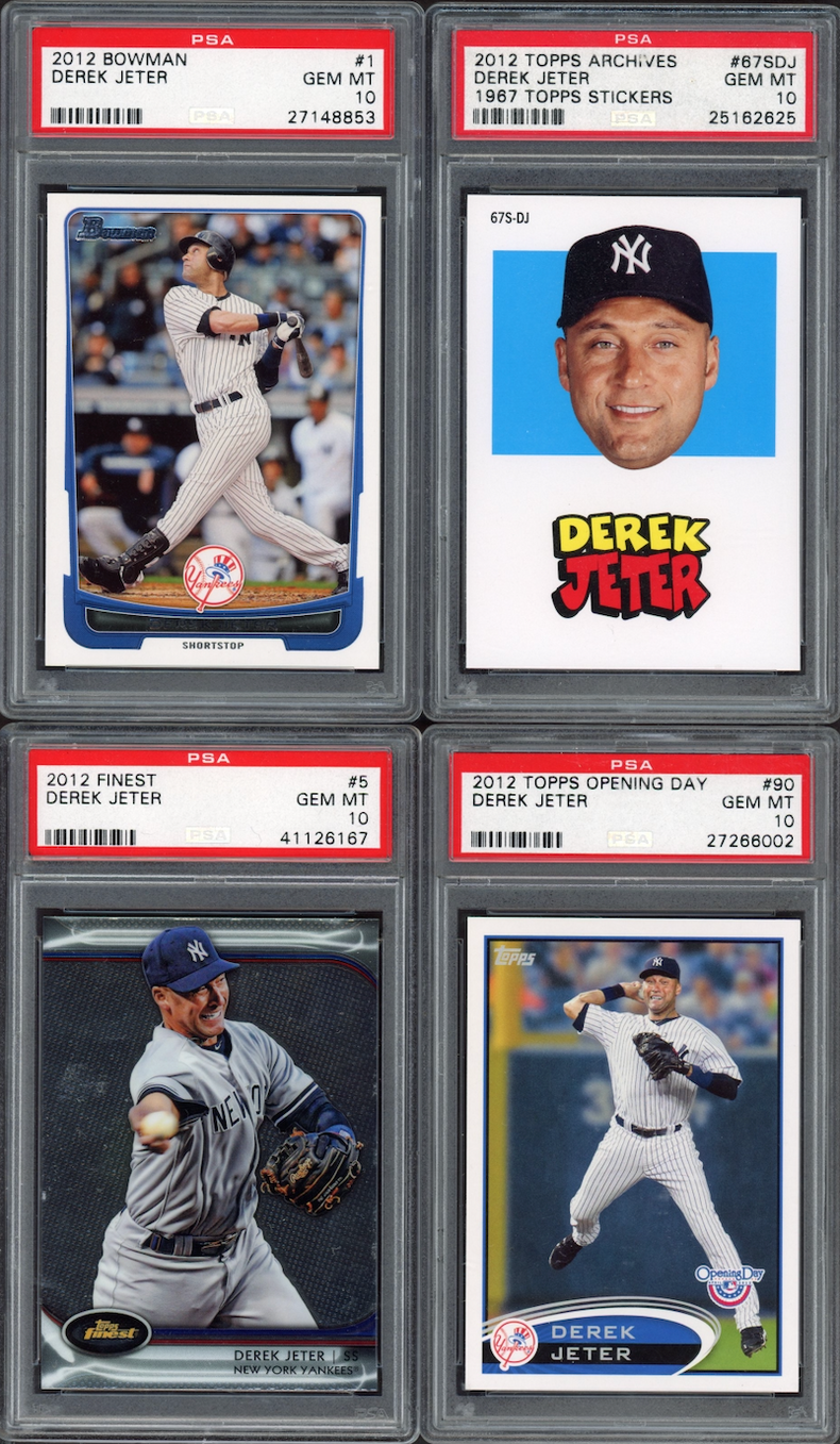 Lot of 4 2012 Derek Jeter PSA 10 Cards