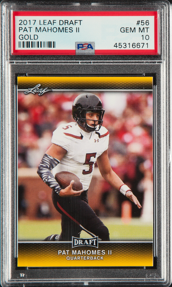 2017 Leaf Draft Gold #56 Patrick Mahomes ROOKIE PSA GEM MINT 10