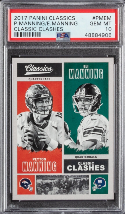2017 Panini Classics Classic Clashes P. Manning/E. Manning #PMEM PSA GEM MINT 10