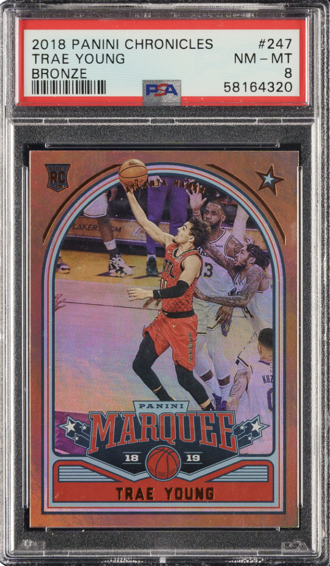 2018 Panini Chronicles Bronze #247 Trae Young PSA NM-MT 8