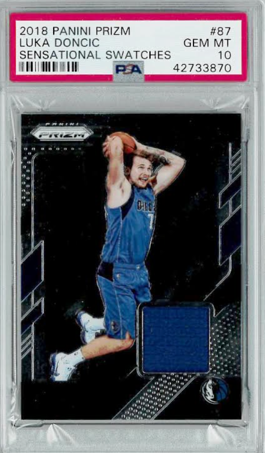 2018 Panini Prizm Sensational Swatches #87 Luka Doncic ROOKIE PSA GEM MINT 10