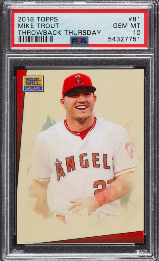 2018 Topps Throwback Thursday #81 Mike Trout PSA GEM MINT 10