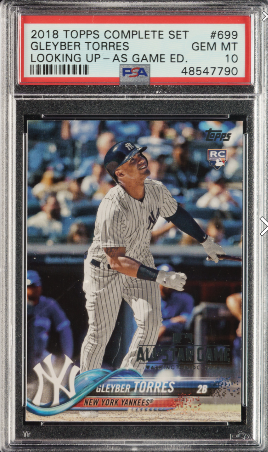 2018 Topps Update #699 Gleyber Torres Looking Up - As Game Ed. PSA GEM MINT 10