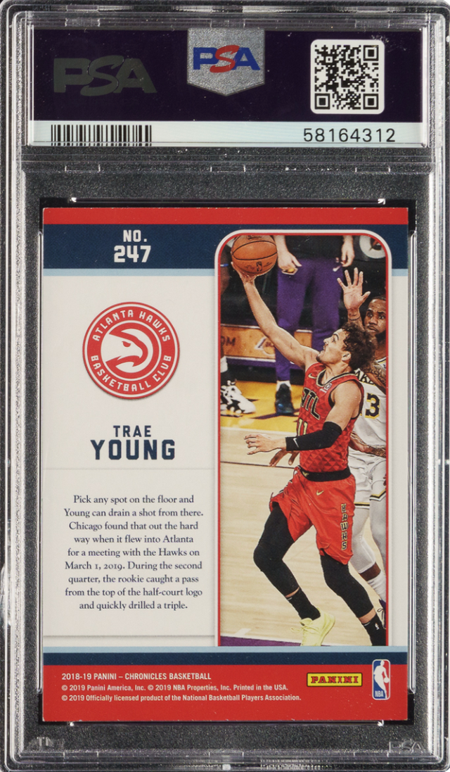 2018 Panini Chronicles Pink #247 Trae Young PSA NM-MT 8