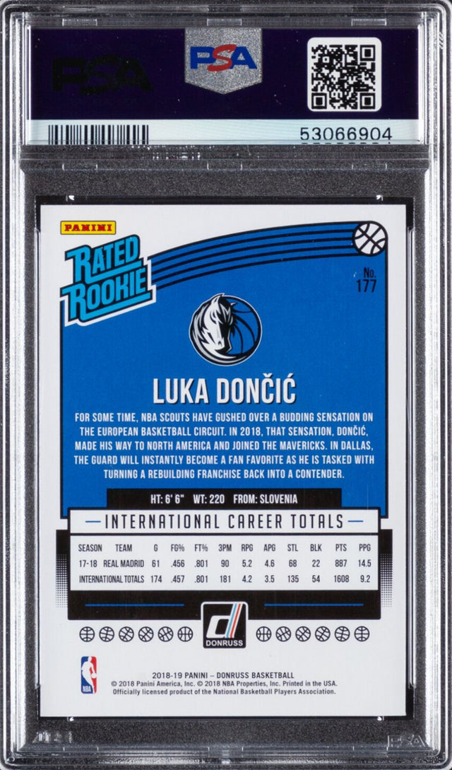 2018 Panini Donruss #177 Luka Doncic ROOKIE PSA GEM MINT 10