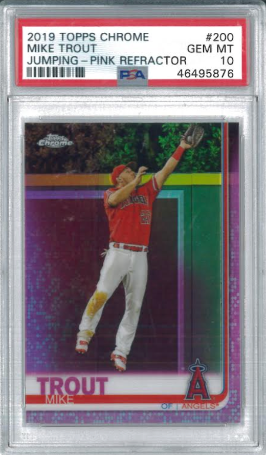 2019 Topps Chrome Juming-Pink Refractor #200 Mike Trout PSA GEM MINT 10