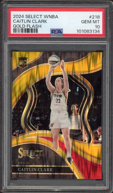 2024 Panini Select WNBA #218 Caitlin Clark Gold Flash (1/10) PSA 10
