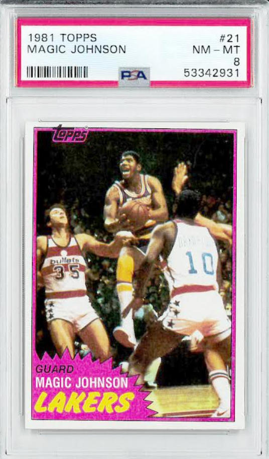 1981 Topps #21 Magic Johnson PSA 8