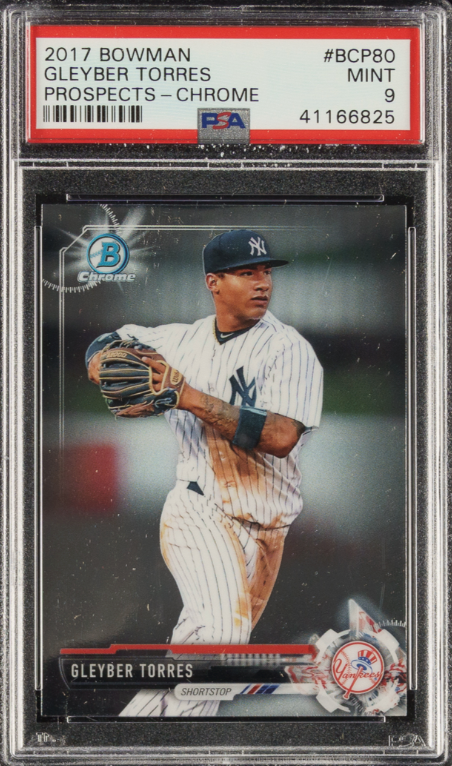 2017 Bowman Prospects - Chrome #BCP80 Gleyber Torres ROOKIE PSA MINT 9