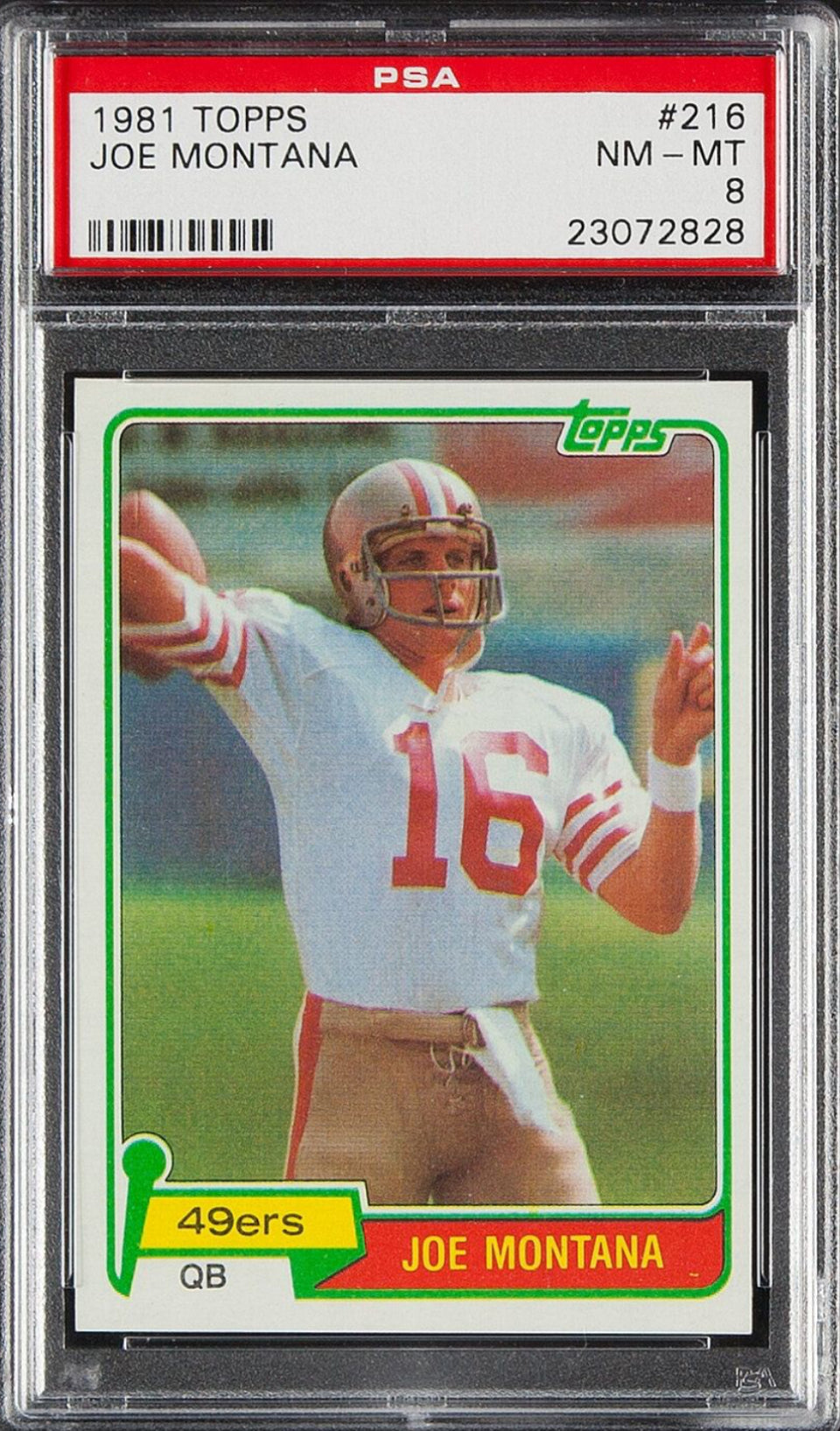 1981 Topps #216 Joe Montana PSA NM-MT 8