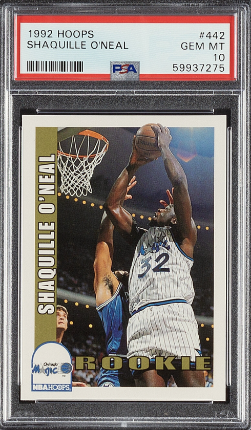 1992 Hoops #442 Shaquille O’Neal ROOKIE PSA GEM MINT 10