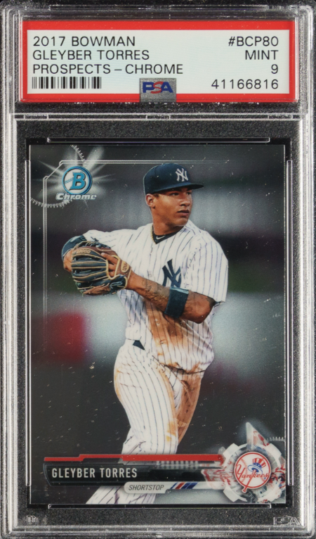 2017 Bowman Prospects - Chrome #BCP80 Gleyber Torres ROOKIE PSA MINT 9
