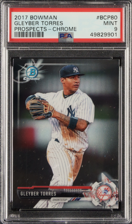 2017 Bowman Prospects - Chrome #BCP80 Gleyber Torres ROOKIE PSA MINT 9
