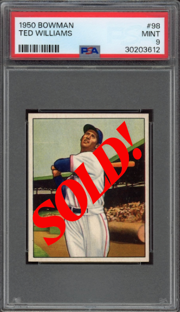 1950 Bowman #98 Ted Williams PSA MINT 9