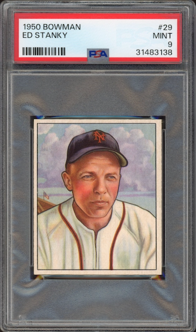 1950 Bowman #29 Ed Stanky PSA MINT 9