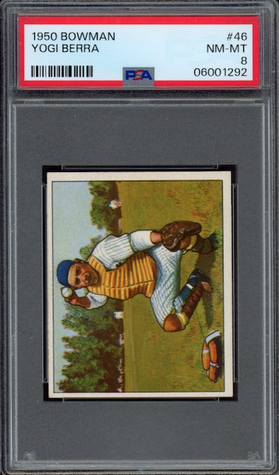 1950 Bowman #46 Yogi Berra PSA NM-MT 8