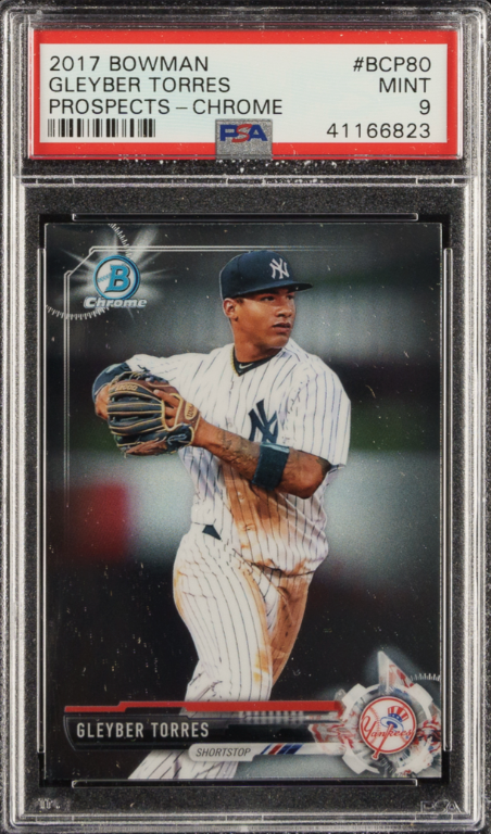 2017 Bowman Prospects - Chrome #BCP80 Gleyber Torres ROOKIE PSA MINT 9