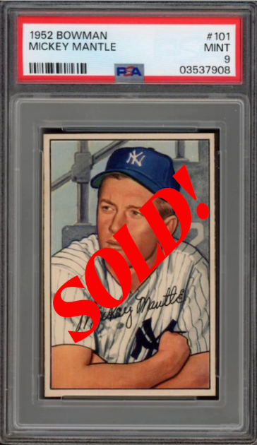 1952 Bowman #101 Mickey Mantle PSA MINT 9