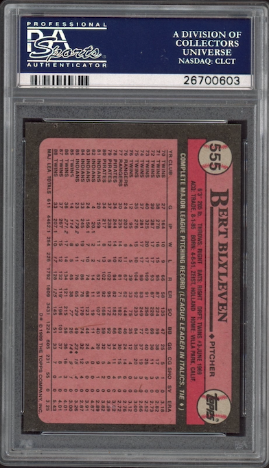 1989 Topps #555 Bert Blyleven PSA 10