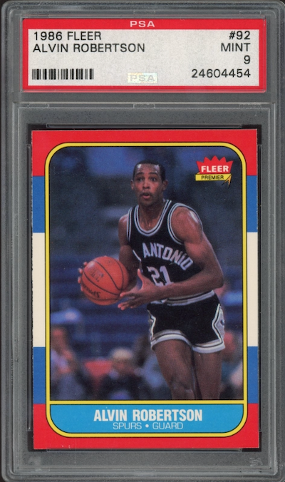 1986 Fleer #92 Alvin Robertson PSA 9