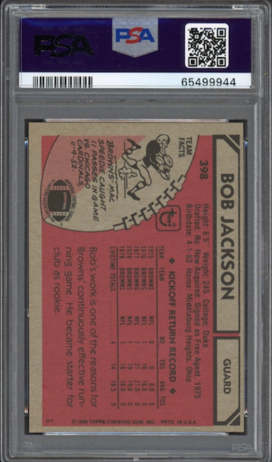 PSA Mid-Grade 1980s Topps Cleveland Browns Duo