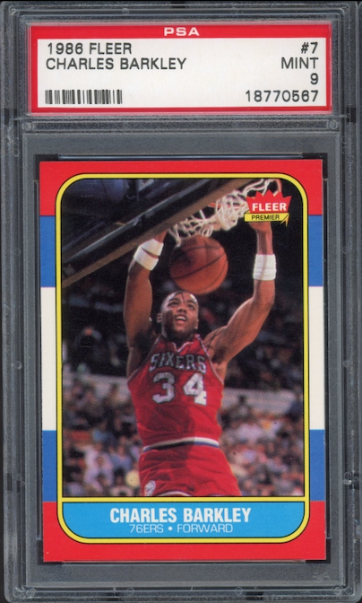 1986 Fleer #7 Charles Barkley PSA 9