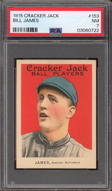 1915 Cracker Jack #153 Bill James PSA NM 7