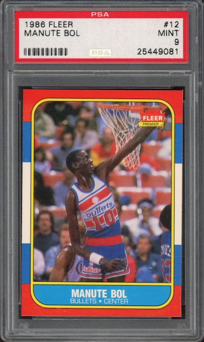 1986 Fleer #12 Manute Bol PSA 9