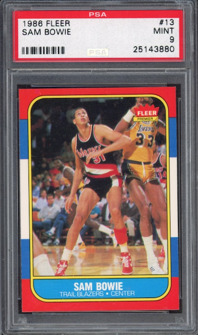 1986 Fleer #13 Sam Bowie PSA 9