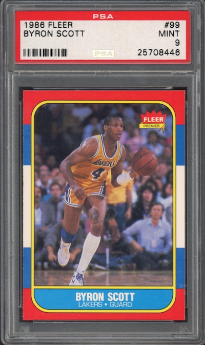 1986 Fleer #99 Byron Scott PSA 9