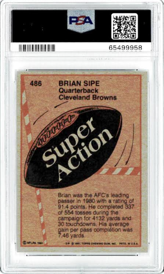 1981 Topps #486 Brian Sipe PSA 8