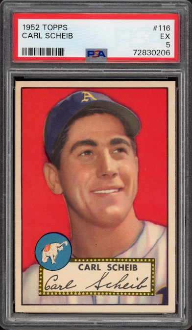 1952 Topps #116 Carl Scheib PSA EX 5