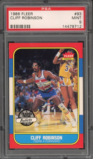 1986 Fleer #93 Cliff Robinson PSA 9