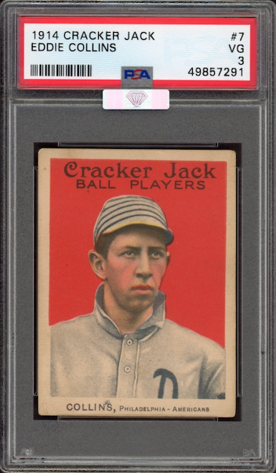 1914 Cracker Jack #7 Eddie Collins PSA VG 3 (MBA Silver)