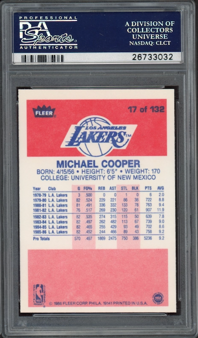 1986 Fleer #17 Michael Cooper PSA 9