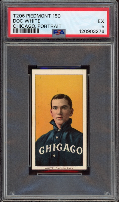 T206 Piedmont 150 Doc White Chicago, Portrait PSA EX 5