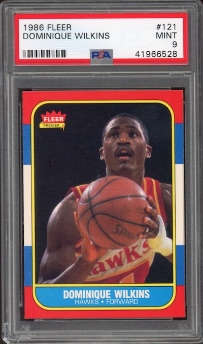 1986 Fleer #121 Dominique Wilkins PSA 9