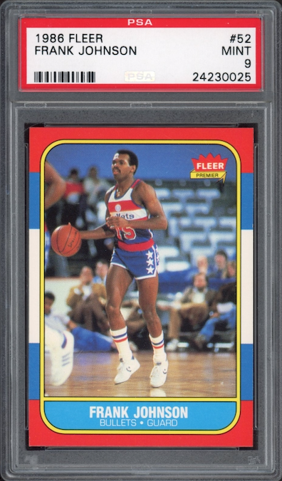 1986 Fleer #52 Frank Johnson PSA 9